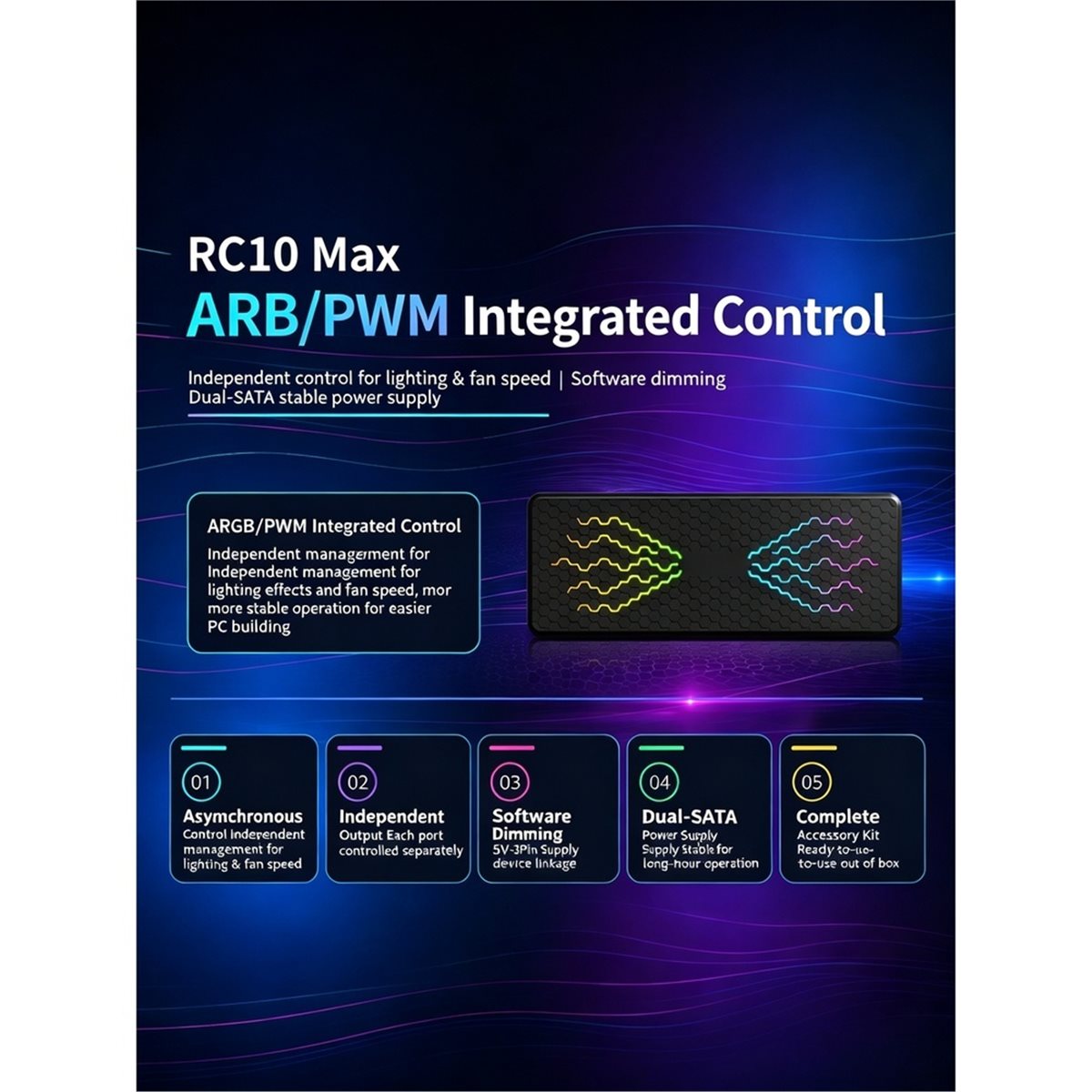 RC10max ARGB Hub Computer Case - Case Fan Controller review and price