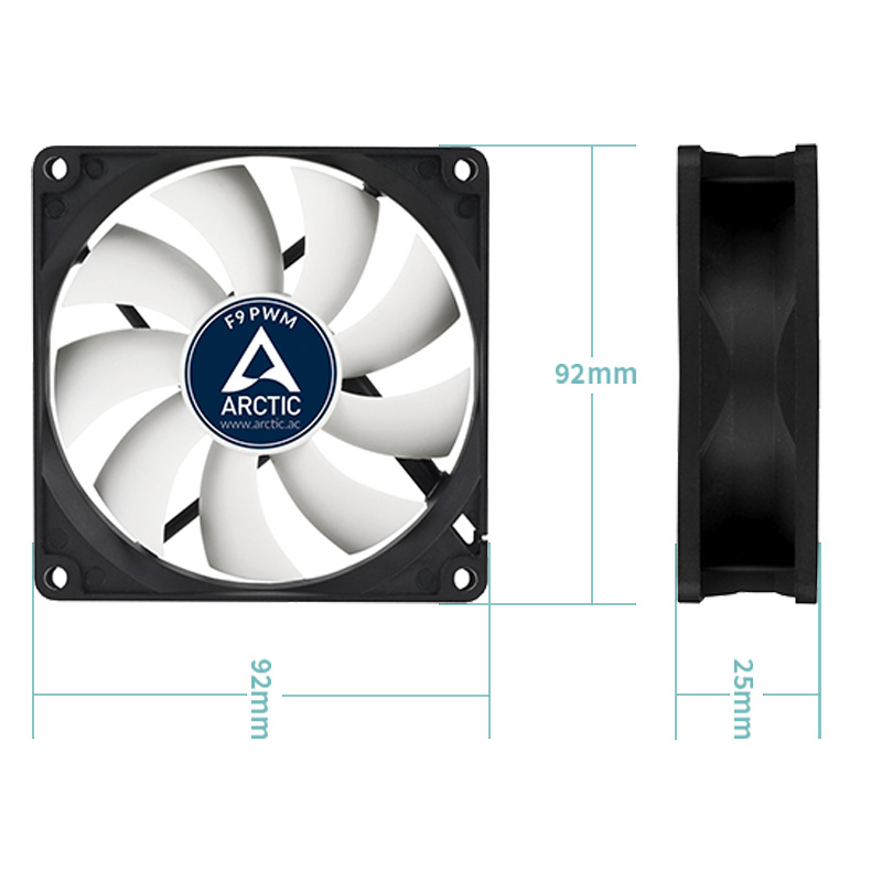 ARCTIC F9 PWM - 92 mm PWM Case - Case Fan Controller review and price